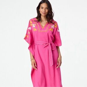 NWOT Roller Rabbit Nella Caftan in Hot Pink Sz Small S